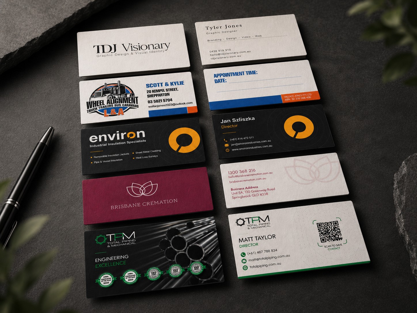 Joint collection of business card designs by TDJ Visionary
